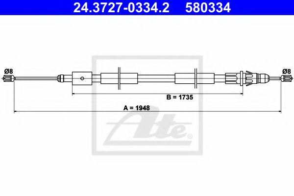 Imagine Cablu, frana de parcare ATE 24.3727-0334.2