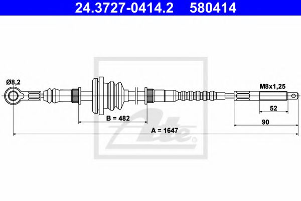 Imagine Cablu, frana de parcare ATE 24.3727-0414.2