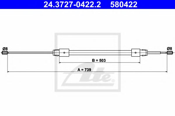 Imagine Cablu, frana de parcare ATE 24.3727-0422.2