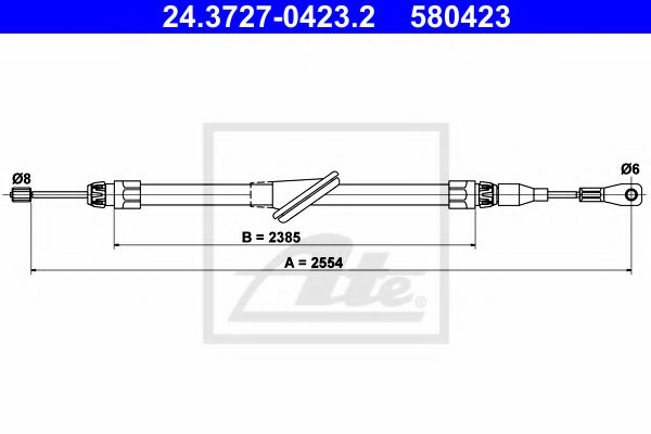 Imagine Cablu, frana de parcare ATE 24.3727-0423.2