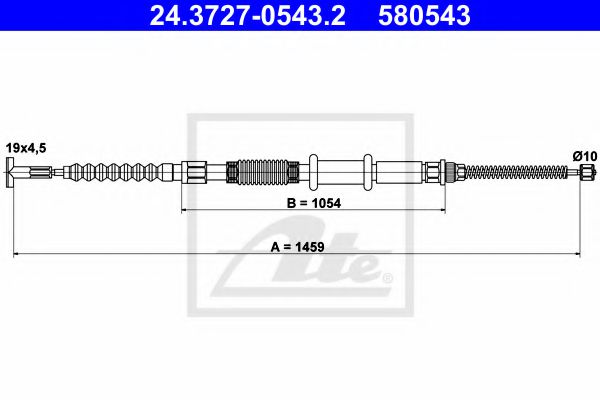 Imagine Cablu, frana de parcare ATE 24.3727-0543.2