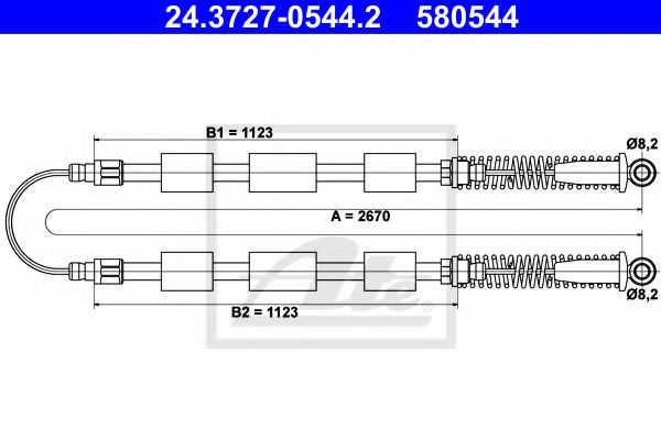 Imagine Cablu, frana de parcare ATE 24.3727-0544.2