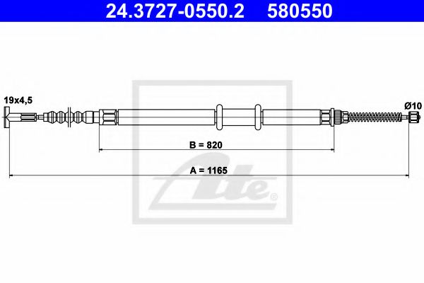 Imagine Cablu, frana de parcare ATE 24.3727-0550.2