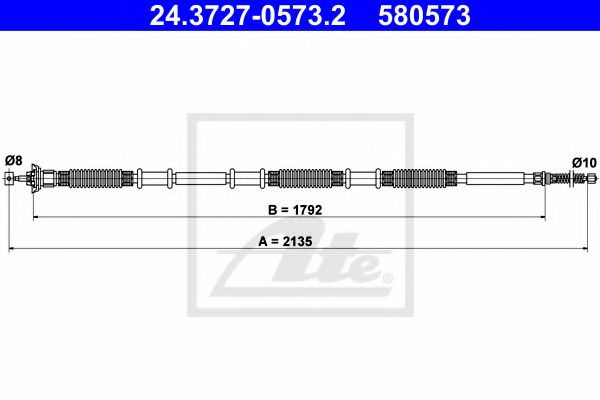Imagine Cablu, frana de parcare ATE 24.3727-0573.2
