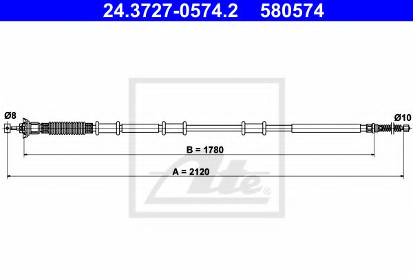 Imagine Cablu, frana de parcare ATE 24.3727-0574.2
