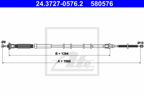 Imagine Cablu, frana de parcare ATE 24.3727-0576.2