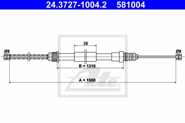Imagine Cablu, frana de parcare ATE 24.3727-1004.2