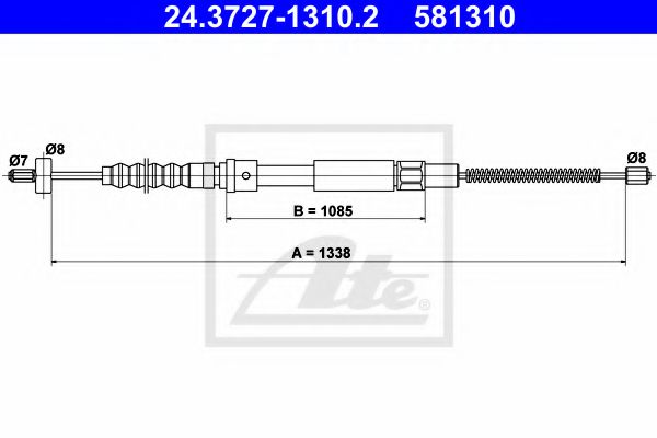 Imagine Cablu, frana de parcare ATE 24.3727-1310.2