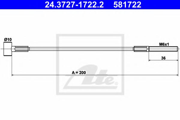 Imagine Cablu, frana de parcare ATE 24.3727-1722.2