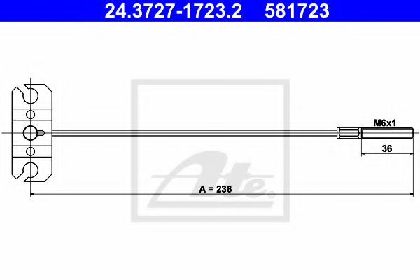 Imagine Cablu, frana de parcare ATE 24.3727-1723.2