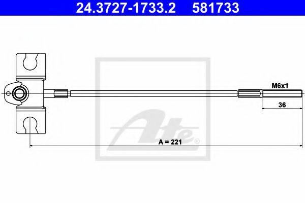 Imagine Cablu, frana de parcare ATE 24.3727-1733.2