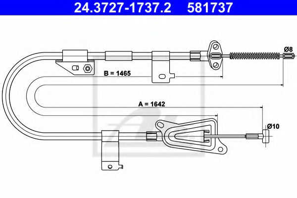 Imagine Cablu, frana de parcare ATE 24.3727-1737.2