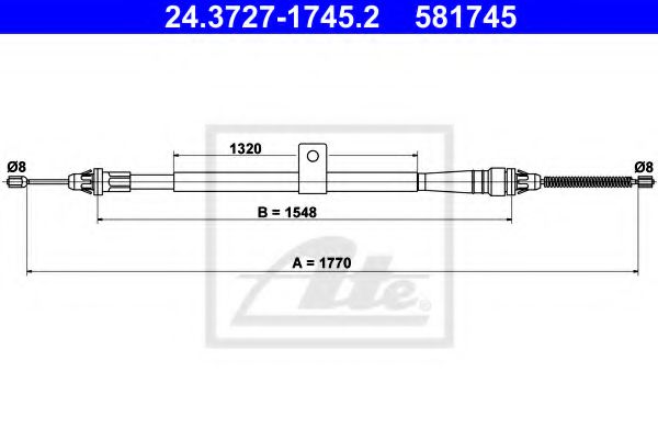 Imagine Cablu, frana de parcare ATE 24.3727-1745.2