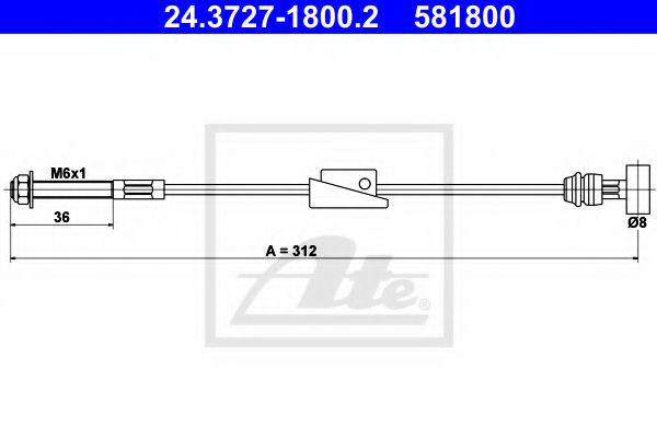 Imagine Cablu, frana de parcare ATE 24.3727-1800.2