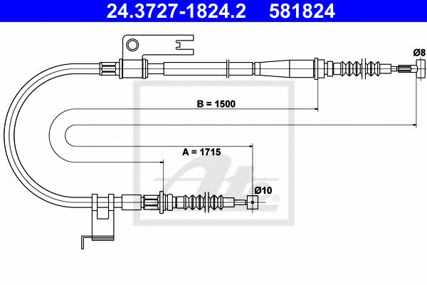 Imagine Cablu, frana de parcare ATE 24.3727-1824.2