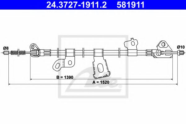 Imagine Cablu, frana de parcare ATE 24.3727-1911.2