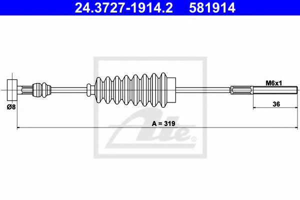 Imagine Cablu, frana de parcare ATE 24.3727-1914.2