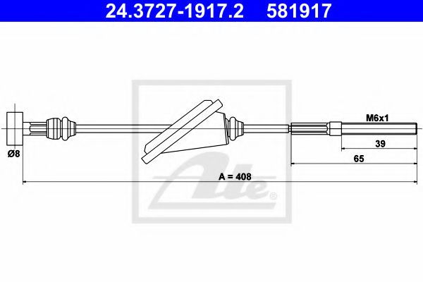 Imagine Cablu, frana de parcare ATE 24.3727-1917.2