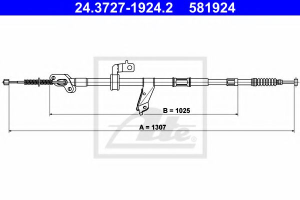 Imagine Cablu, frana de parcare ATE 24.3727-1924.2