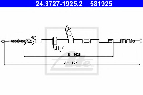 Imagine Cablu, frana de parcare ATE 24.3727-1925.2