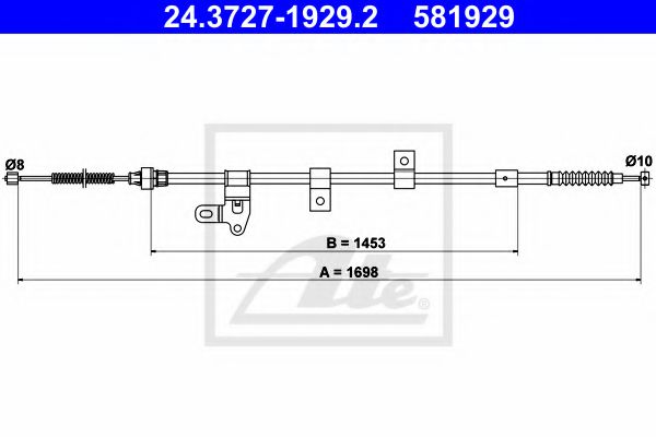 Imagine Cablu, frana de parcare ATE 24.3727-1929.2