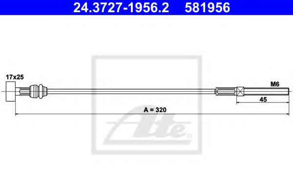 Imagine Cablu, frana de parcare ATE 24.3727-1956.2