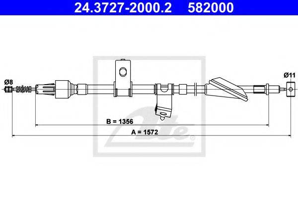 Imagine Cablu, frana de parcare ATE 24.3727-2000.2