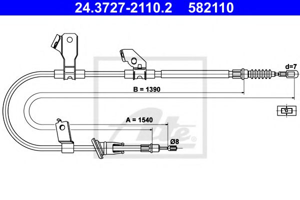 Imagine Cablu, frana de parcare ATE 24.3727-2110.2