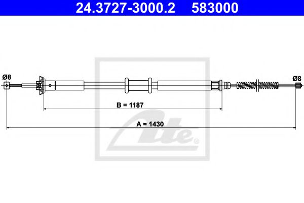 Imagine Cablu, frana de parcare ATE 24.3727-3000.2