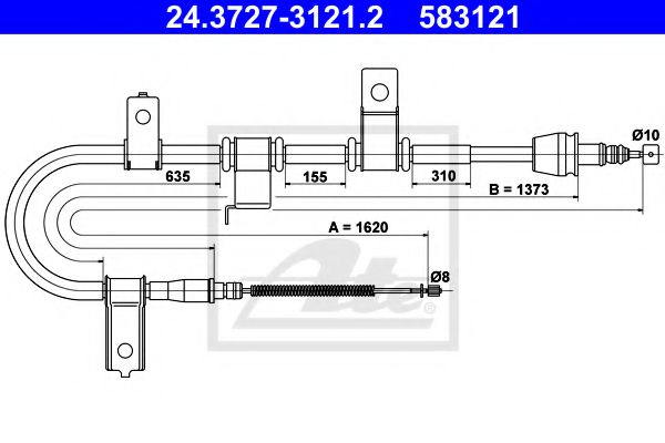 Imagine Cablu, frana de parcare ATE 24.3727-3121.2