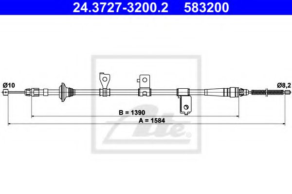 Imagine Cablu, frana de parcare ATE 24.3727-3200.2