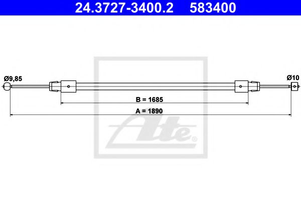 Imagine Cablu, frana de parcare ATE 24.3727-3400.2