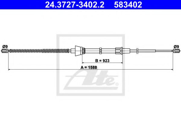 Imagine Cablu, frana de parcare ATE 24.3727-3402.2
