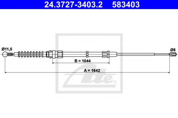 Imagine Cablu, frana de parcare ATE 24.3727-3403.2