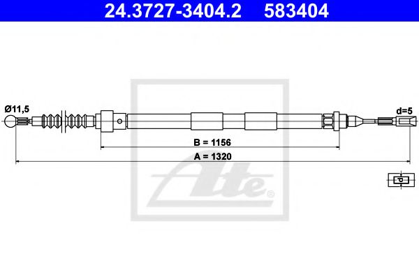 Imagine Cablu, frana de parcare ATE 24.3727-3404.2