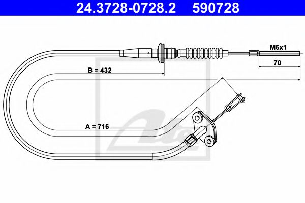 Imagine Cablu ambreiaj ATE 24.3728-0728.2