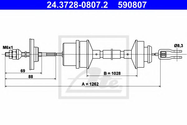 Imagine Cablu ambreiaj ATE 24.3728-0807.2