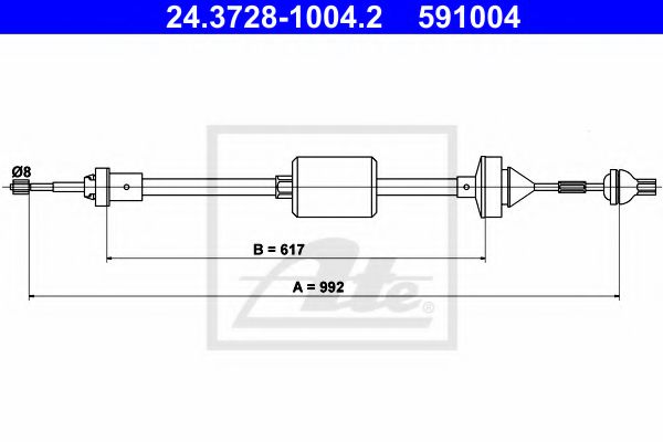 Imagine Cablu ambreiaj ATE 24.3728-1004.2