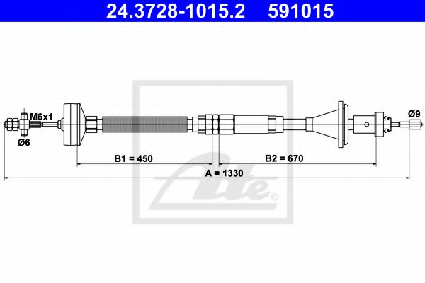 Imagine Cablu ambreiaj ATE 24.3728-1015.2