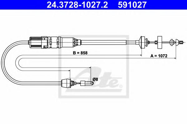 Imagine Cablu ambreiaj ATE 24.3728-1027.2