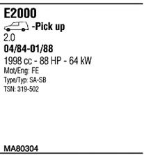 Sistem de esapament WALKER MA80304