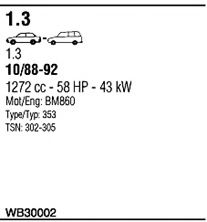 Sistem de esapament WALKER WB30002