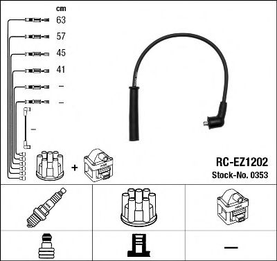 Imagine Set cablaj aprinder NGK 0353