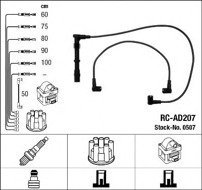 Imagine Set cablaj aprinder NGK 0507