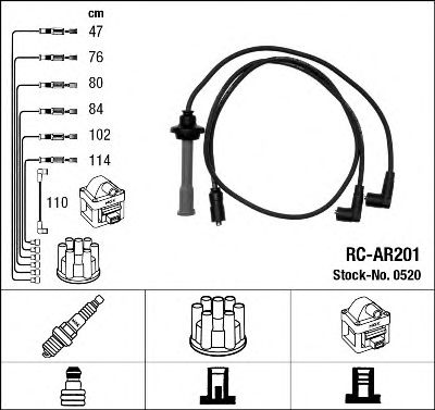 Imagine Set cablaj aprinder NGK 0520