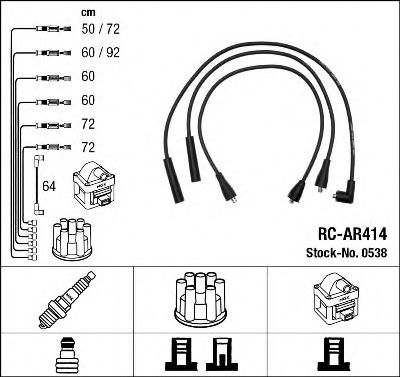 Imagine Set cablaj aprinder NGK 0538