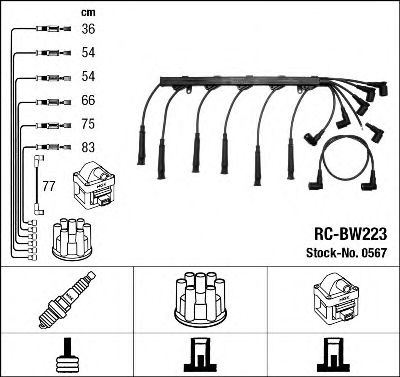 Imagine Set cablaj aprinder NGK 0567