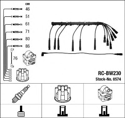 Imagine Set cablaj aprinder NGK 0574