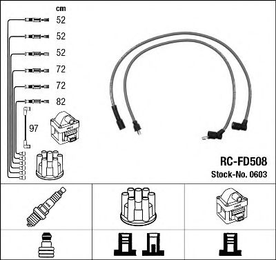 Imagine Set cablaj aprinder NGK 0603