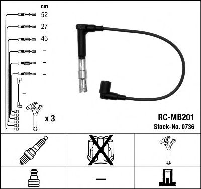 Imagine Set cablaj aprinder NGK 0736